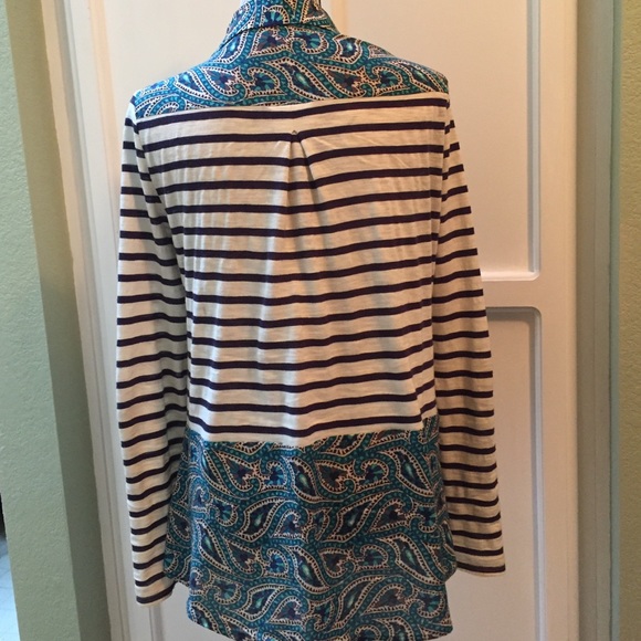 Anthro Postage stamp blue & white striped tunic - Picture 4 of 7